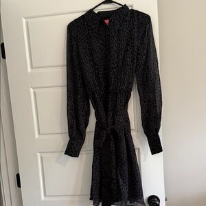 Kirna Zabete Charcoal Leopard Long Sleeve Dress